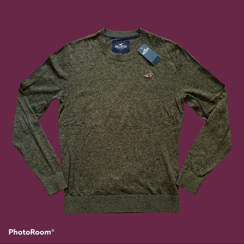 Hollister NWT Crewneck Sweater Green Lightweight